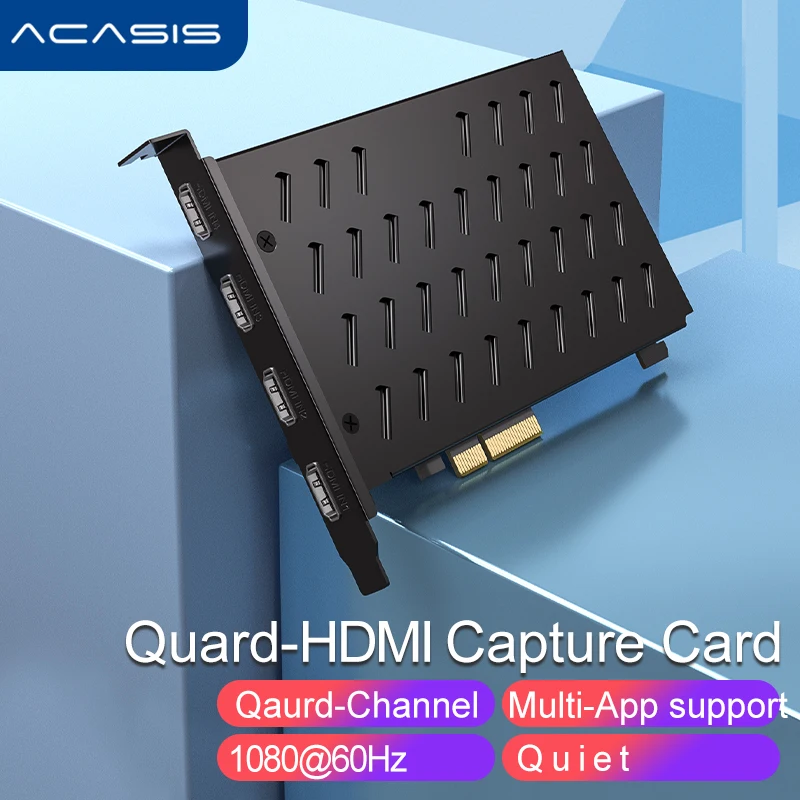Acasis Quad HDMI-совместимая карта видеозахвата PCIe 1080P 60FPS 4-канальная встроенная - купить