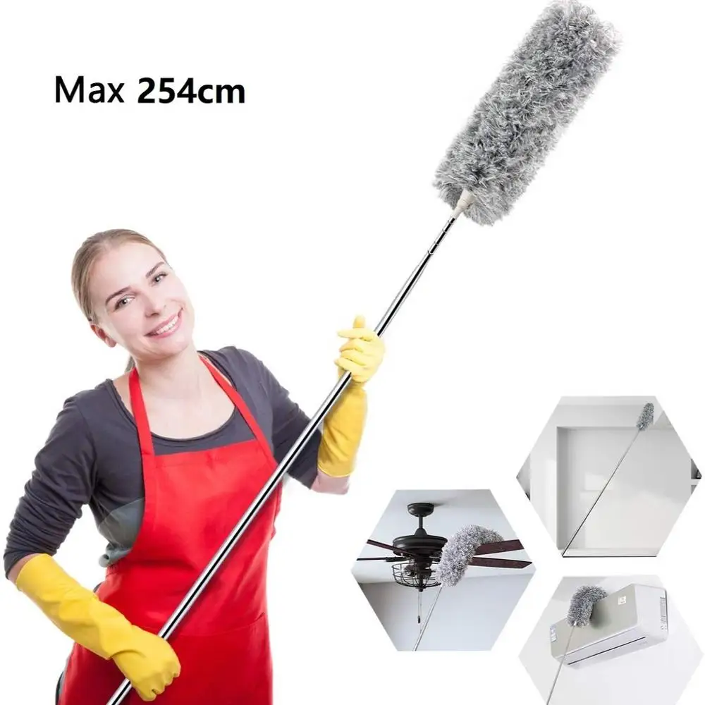 

Yocada Microfiber Duster with Extension Pole Extra Long 100 Inches Bendable Head Extendable for Home Cleaning