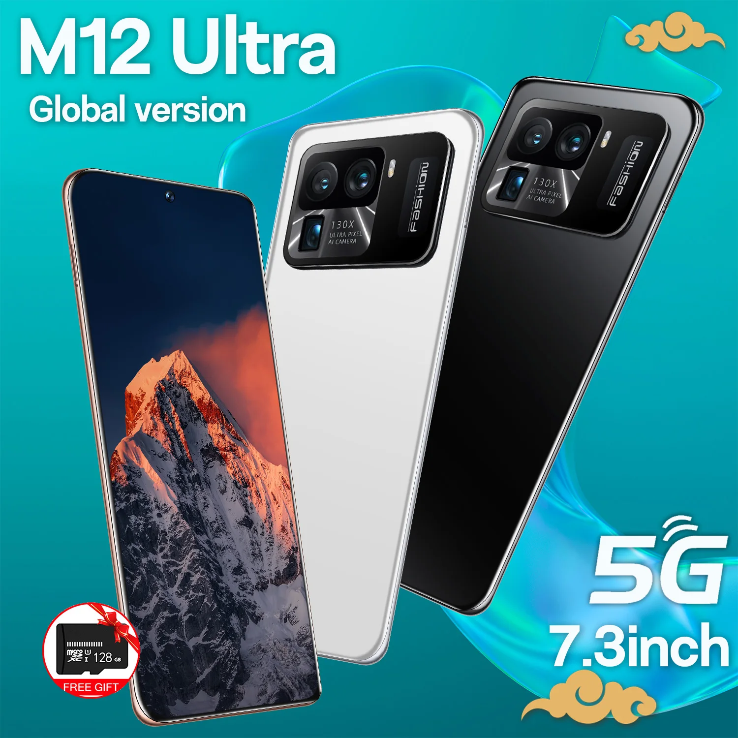 

Celulare M12 Ultra 7.3Inch Smartphone 4G/5G Unlock 48MP+64MP 16GB+512GB 6800mAh Mobile phones Android Global Version Smart phone