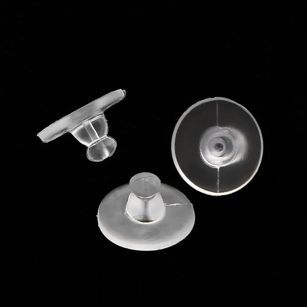 100pcs/lot Earrings Rubber Earring Back Silicone Round Ear Plug Blocked Caps Stoppers Supplies for jewelry DIY | Украшения и