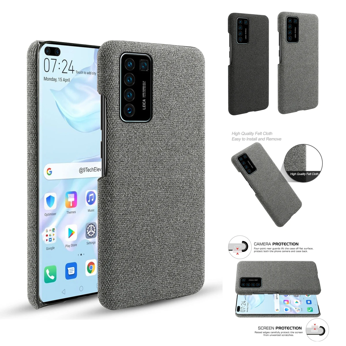 Чехол для Huawei P40 P30 Lite тонкий жесткий чехол из тканевой Ткани в стиле ретро с