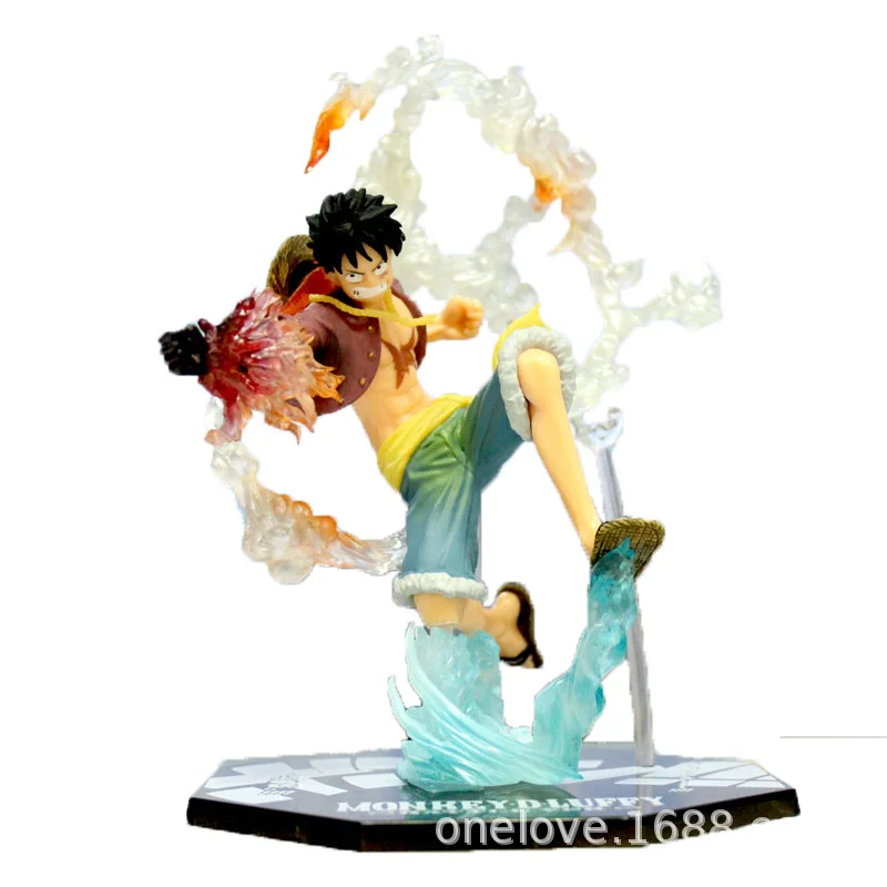 

Free shipping one pieceRubber Fireball Boxing Straw Hat Luffy combat version hand model table decoration