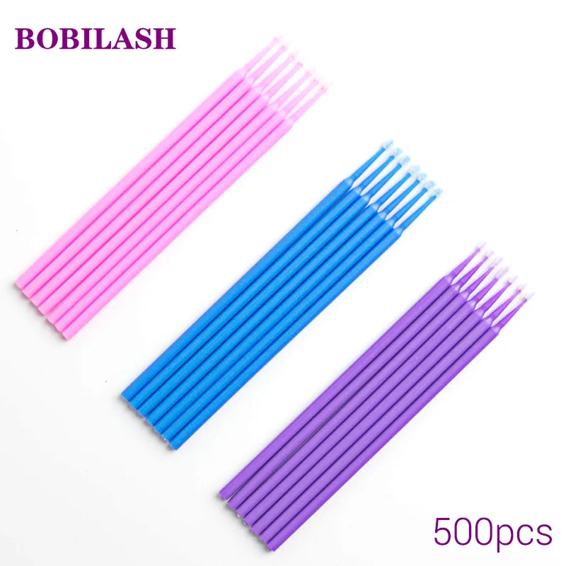 500 шт. микро щетка для наращивания ресниц Одноразовые Клей очистки тампоны