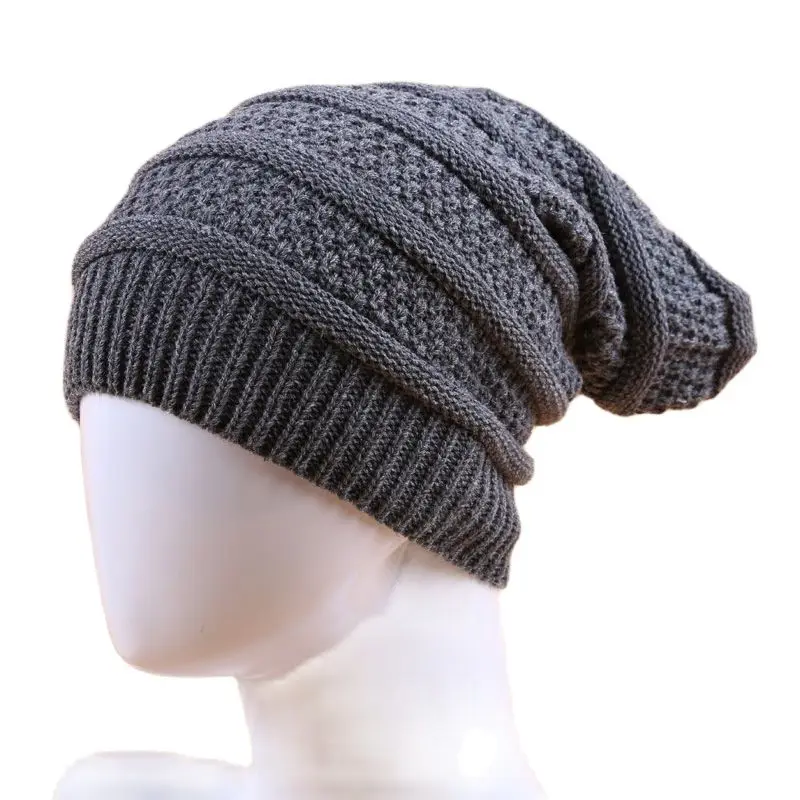 Зимняя осенняя женская вязаная шапка унисекс с длинным сечением в японском регги