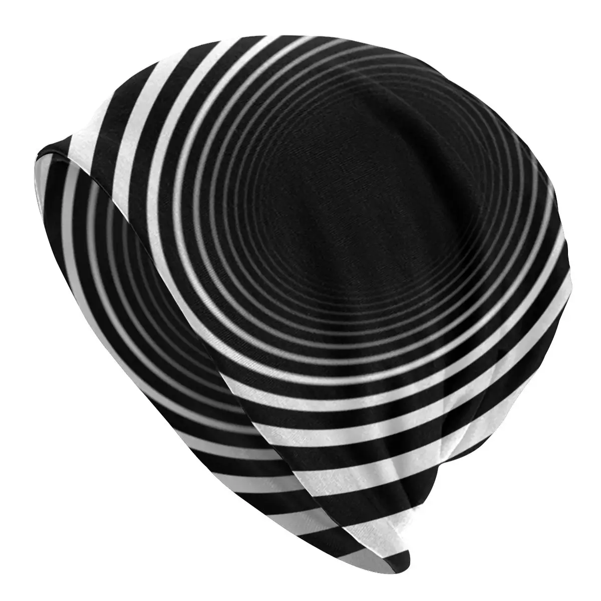 

Black White Vortex Illusion Bonnet Hat Street Skullies Beanies Hat for Men Women Adult Knitting Hats Warm Head Wrap Unisex Caps