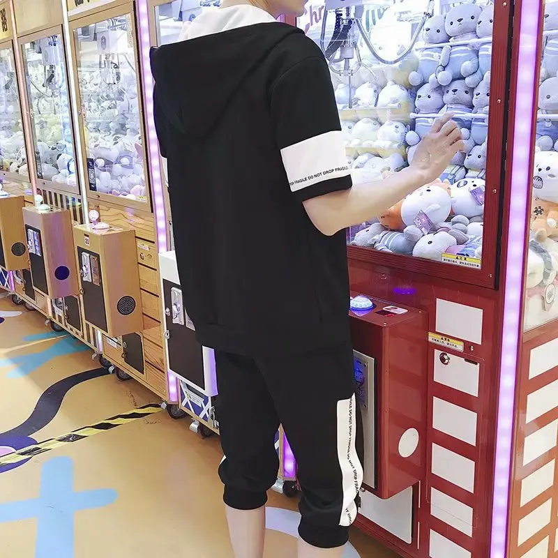 Мужской спортивный костюм E BAIHUI Брендовые спортивные костюмы для фитнеса летние