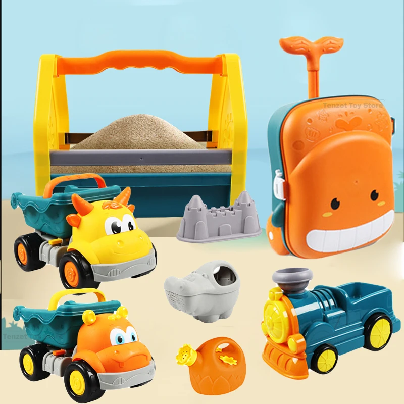 Игрушки для пляжа, машинки для детей, 6-12 шт., игрушки для пляжных игр, набор детских игрушек с песком, летние игрушки для пляжа, игры с песком и...
