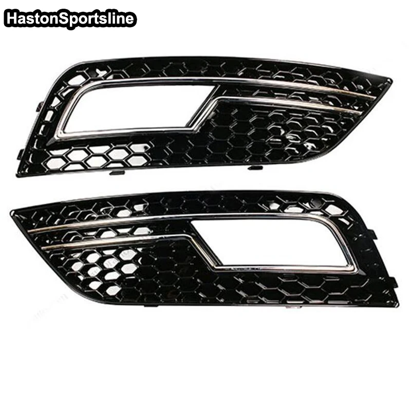 Черная с хромированной сотовой стороной передний бампер противотуманные фары