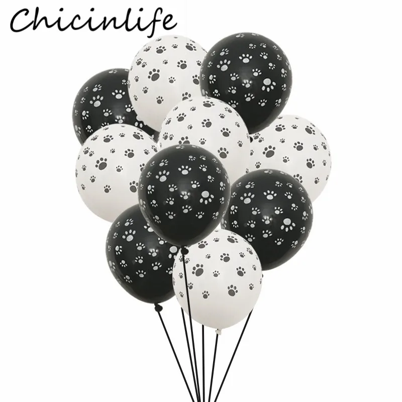 Chicinlife 10 шт. собачьи лапки латексные шарики с принтом День Рождения Вечеринка для