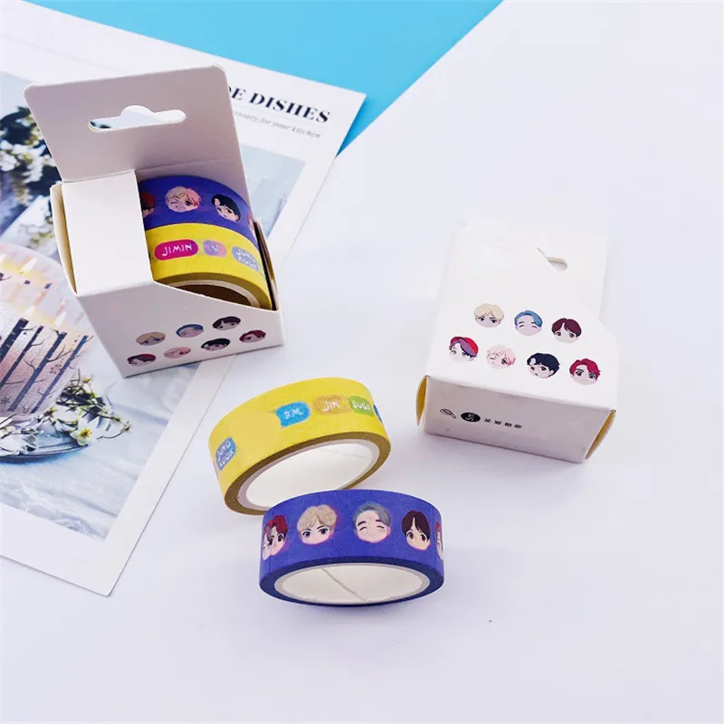 Kpop дом Bangtan мальчиков же ленты 2 шт./компл. мультфильм Стиль бумага DIY Дневник