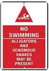 Не могут присутствовать плавающие Аллигаторы И венозные змеи, жестяной знак с профессиональной графической печатью для крепления