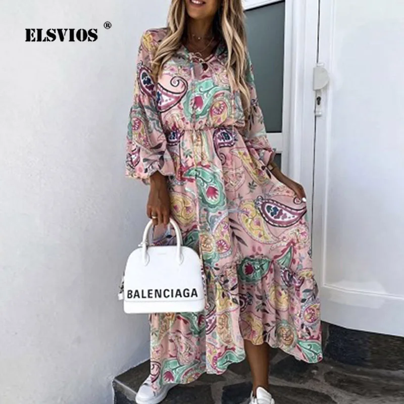 Платье женское длинное с круглым вырезом элегантный вечерний сарафан в стиле