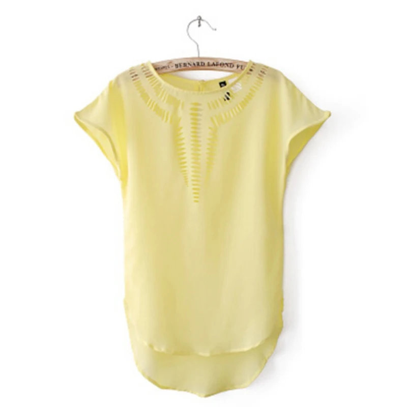 

Fashion Women Summer Tops Solid Color O-Neck Short Sleeve T-Shirt Hollow Out Sexy Female Casual Tees 2020