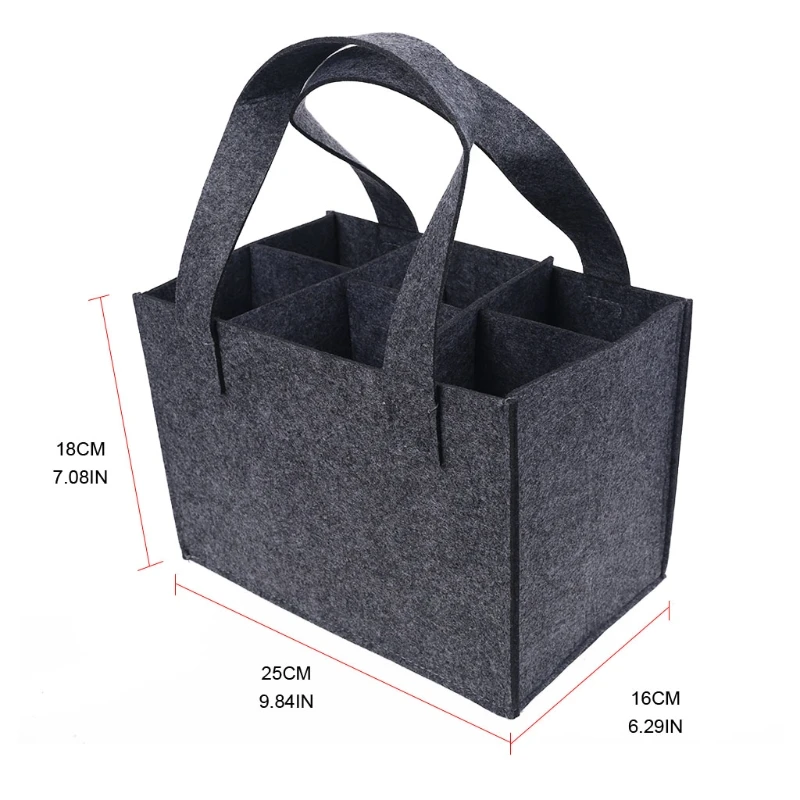 

6 Bottle Wine Carrier Tote Reusable Grocery Bags for Travel Camping Picnic