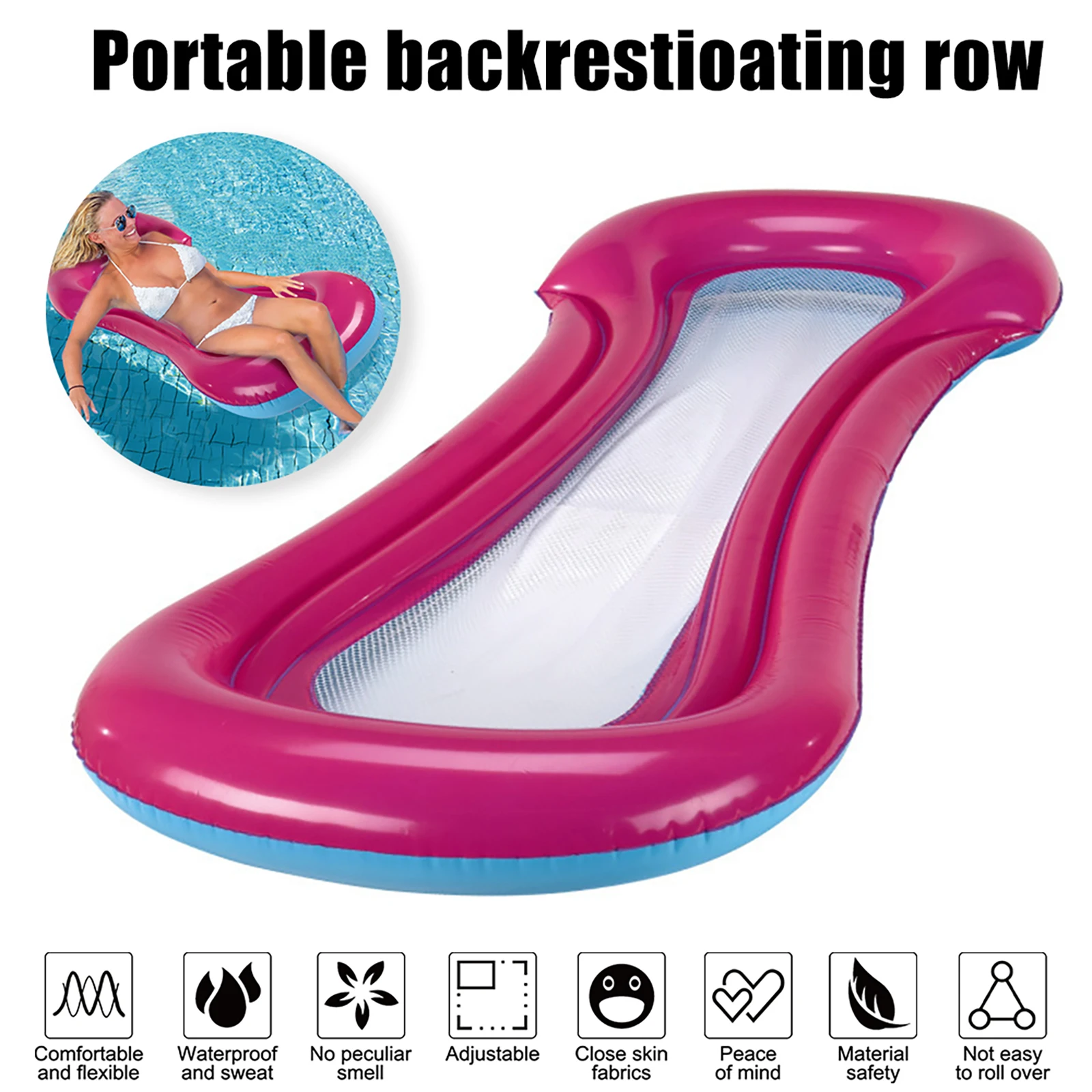 

Inflatable Water Hammock Foldable Swimming Pool Floats Hammock Water Sports Adults Comfortable Portable Hammock Lounger Chair