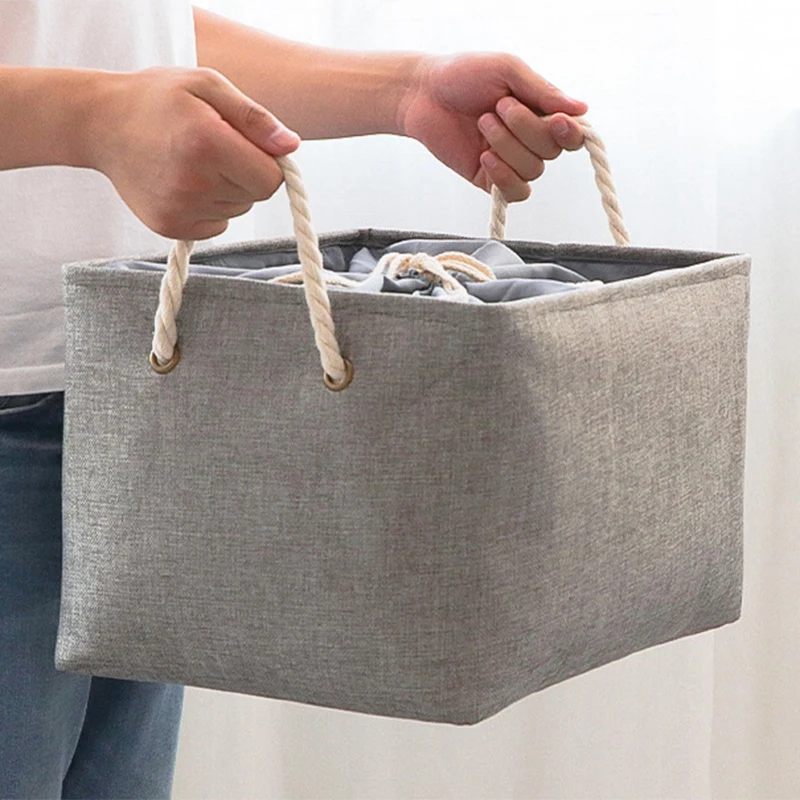 Домашние хлопковые льняные игрушки грязная одежда на шнурке корзина для