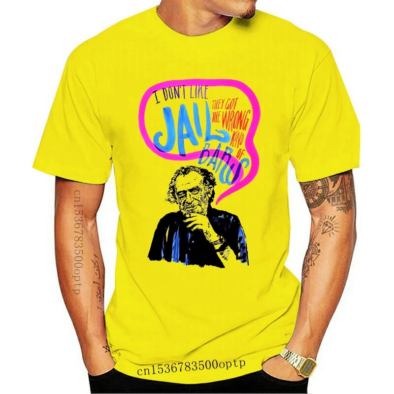 

Мужская футболка с коротким рукавом Charles Bukowski, белая футболка на заказ
