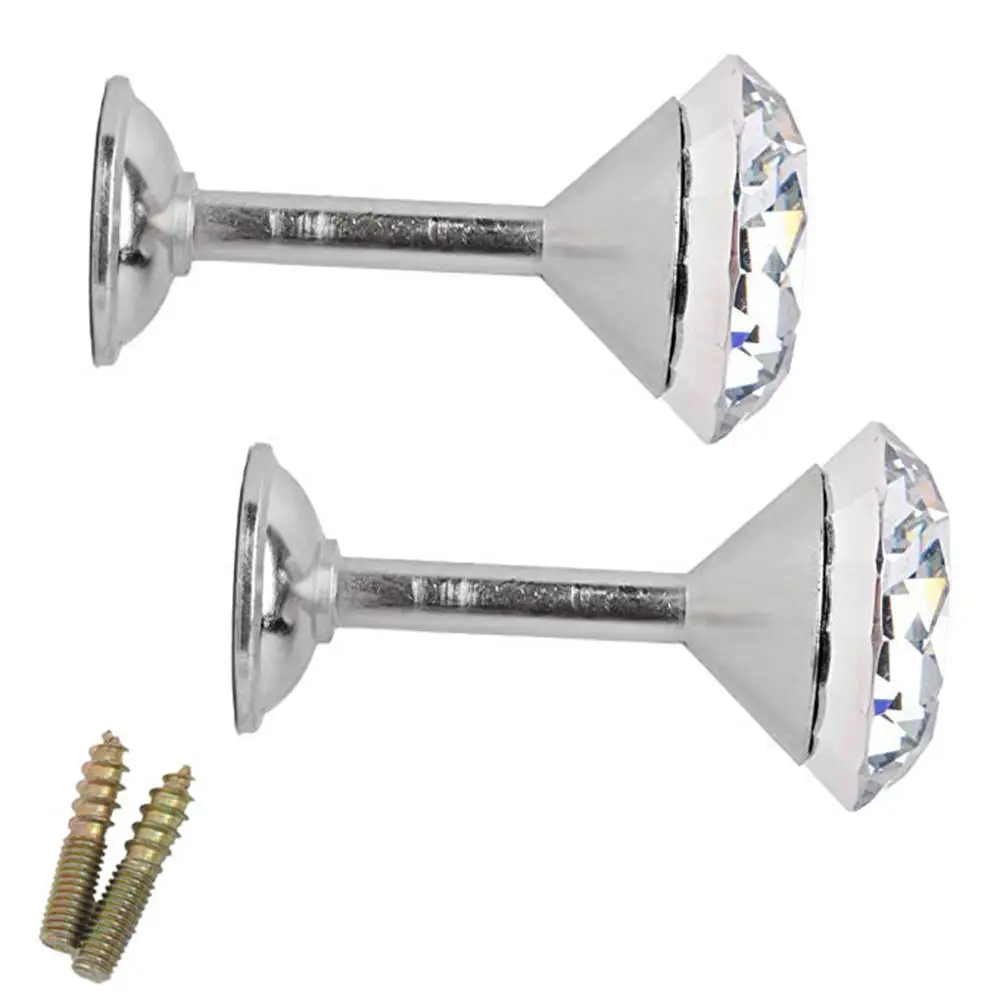 1 Pair Simple Design Diamond Crystal Curtain Hooks Drapery Tiebacks Door Wall Tassel Buckle Holdbacks | Дом и сад