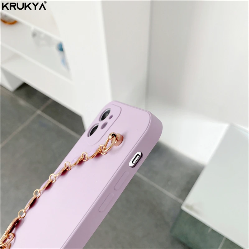 Для OPPO Realmi 8 Pro 7 6 5 C11 C12 C15 C17 V5 V13 C3 C25 X7 XT X2 C21Y Силиконовый мягкий чехол 3D Love Heart Wrist Chain Phone Cover.