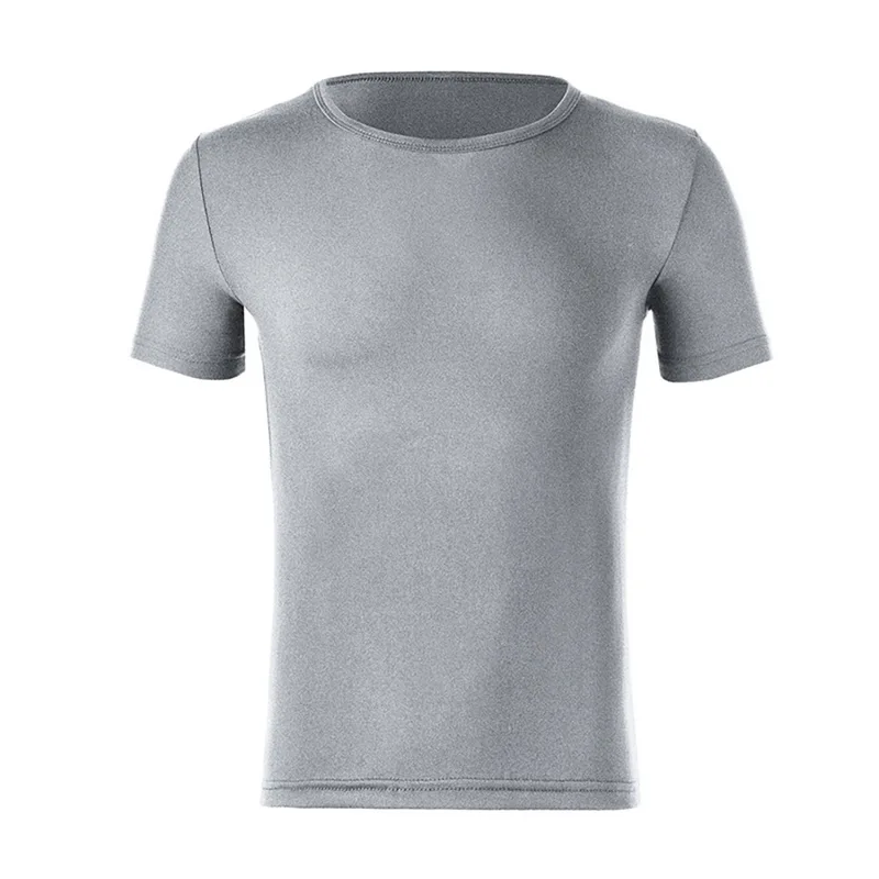 Gray Pui men tiua новая мужская футболка из полиэстера белая мужская футболка Летняя с коротким рукавом размера плюс Мужская футболка черный Топ Футболка тонкая рубашка - Цвет: Gray