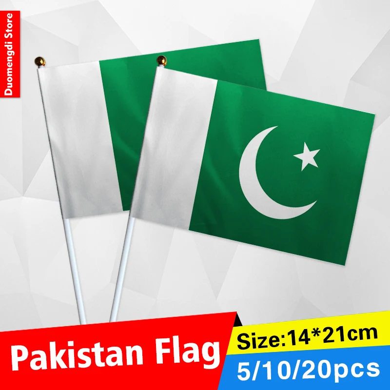 Пакистан рука развевающийся флаг с шест для украшения рекламы Заказные малой