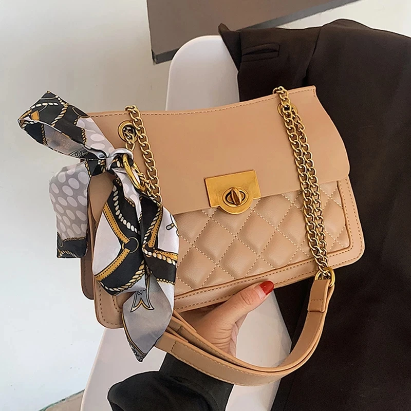 

Vintage Square Crossbody bag 2020 Fashion New High quality PU Leather Women's Designer Handbag Chain Shoulder Messenger Bag
