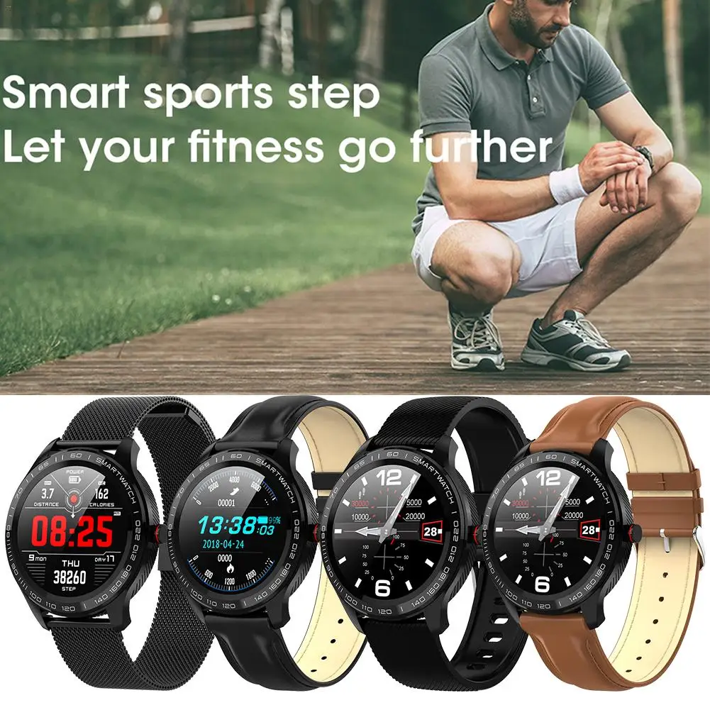 Sports Pedometer L9 Bluetooth Men Fitenss Smart Watch Cardiogram PPG HRV Heart Rate Monitor IP68 Waterproof Walk Health Bracelet