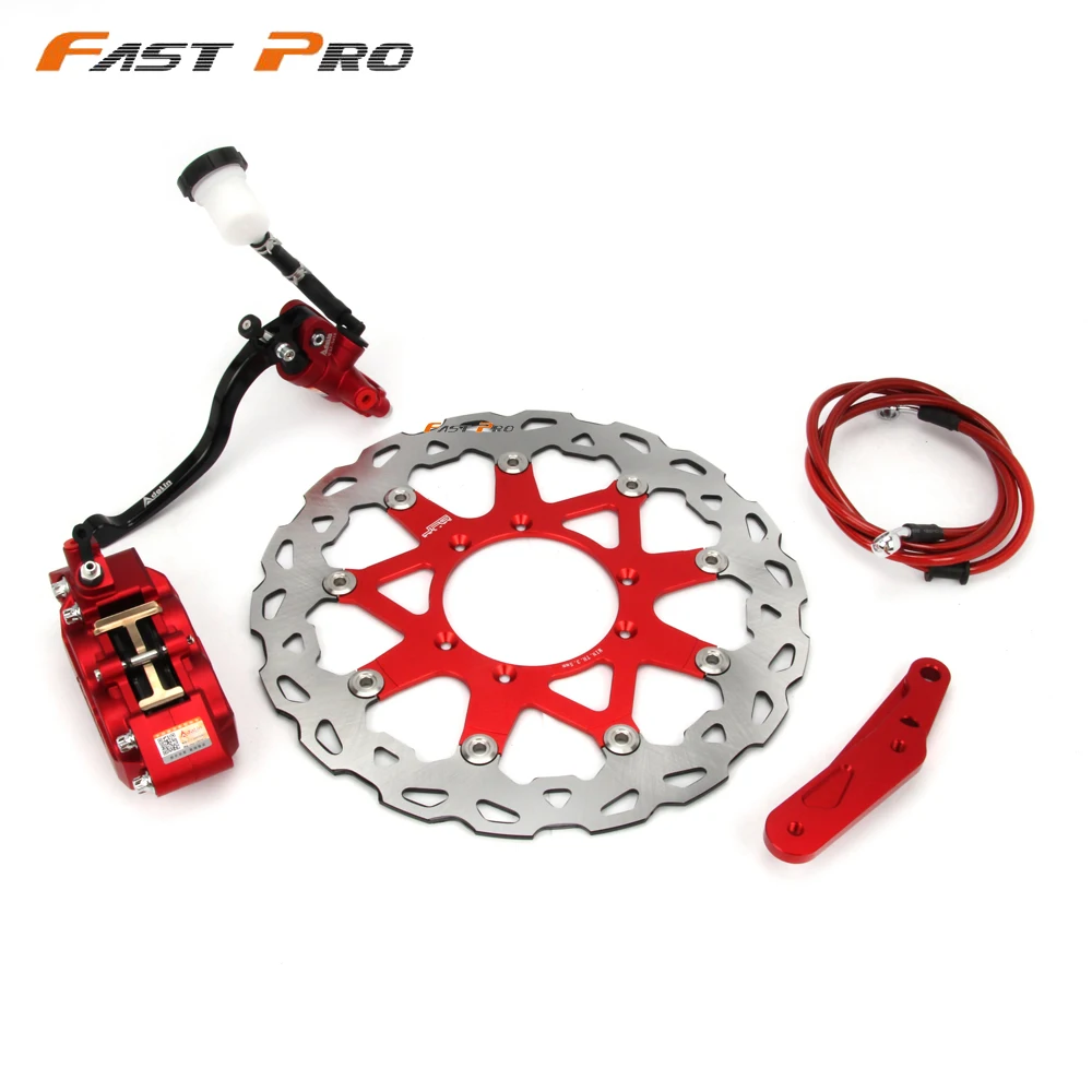 

Front Brake System Brake Lever Master Cylinder Hose 4 Pot Caliper Adaptor 320MM Disc For HONDA CR125R CR250R CRF250R CRF450R