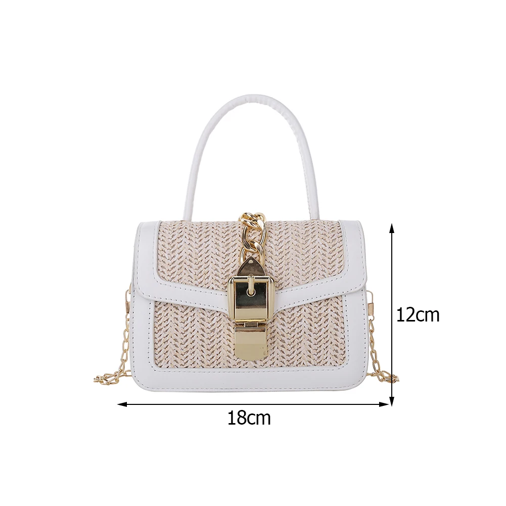 

Fashion Women Woven PU Leather Patchwork Shoulder Crossbody Messenger Bag Casual Ladies Summer Beach Mini Flap Purse Handbags