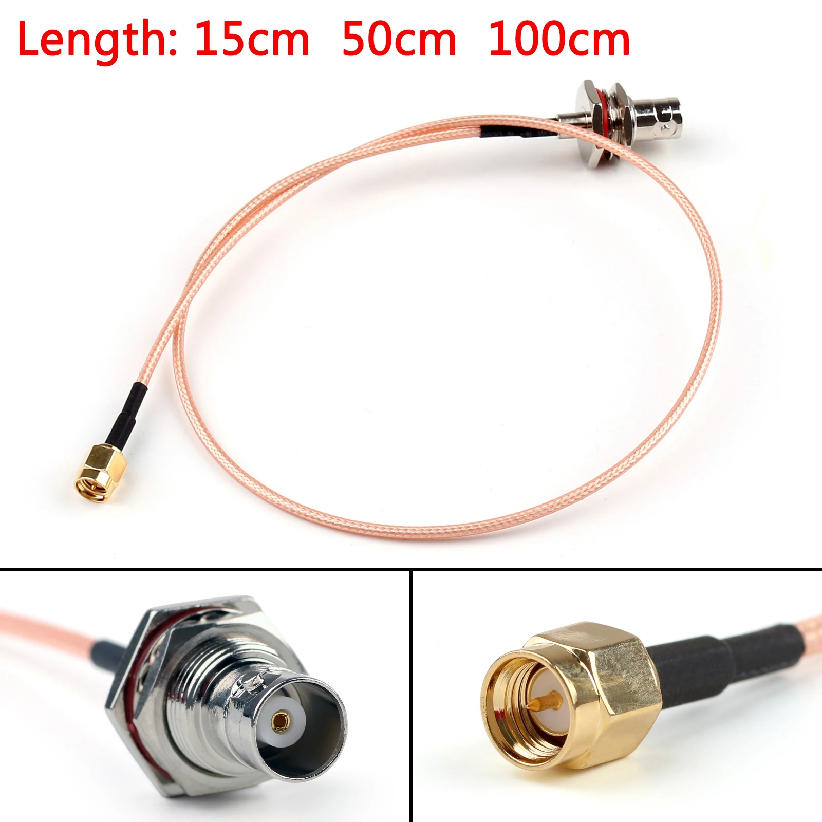 Гнездовой кабель areyourstore RG316 гнездовой разъем BNC в SMA штекер прямой Pigtail 15 см 50 100