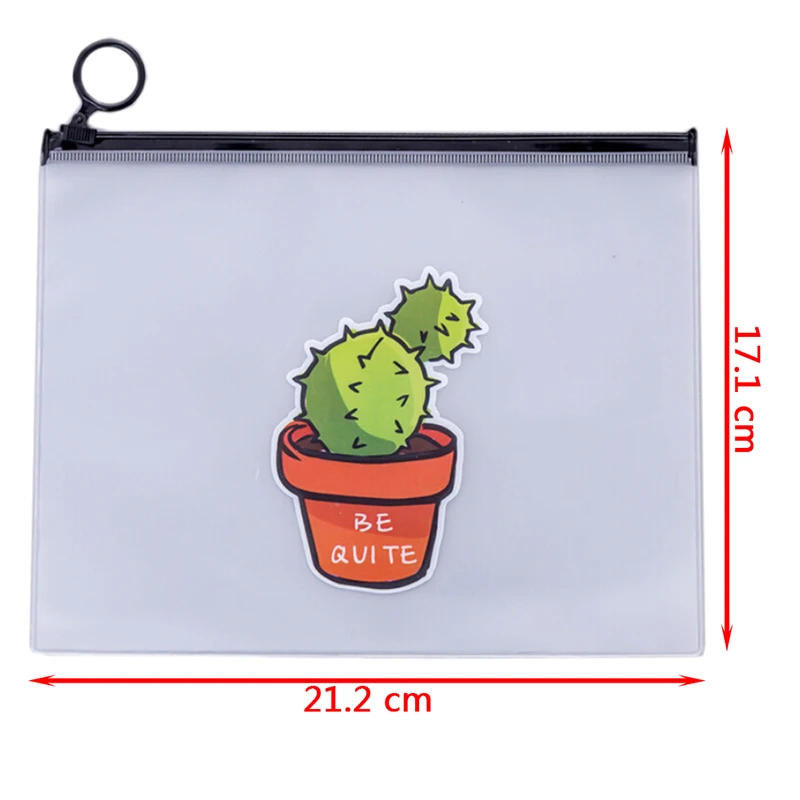 

1Pc 4 Styles Transparent Cute Cactuses Pen Bag Clear Student Stationery Kawaii Pencil Case Storage Bag School Supplies
