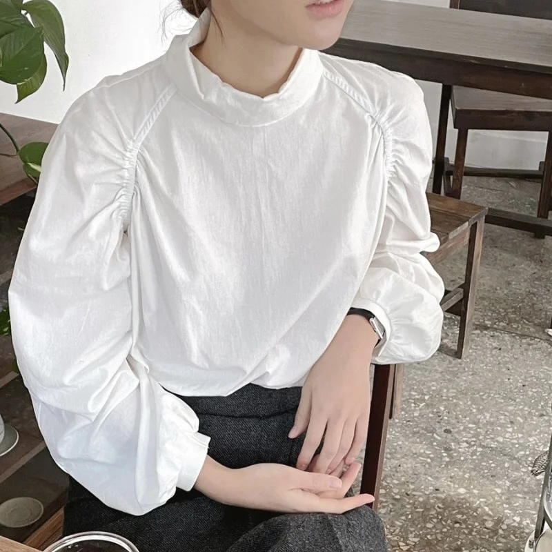 Женская однотонная Водолазка с длинным рукавом дизайнерская простая