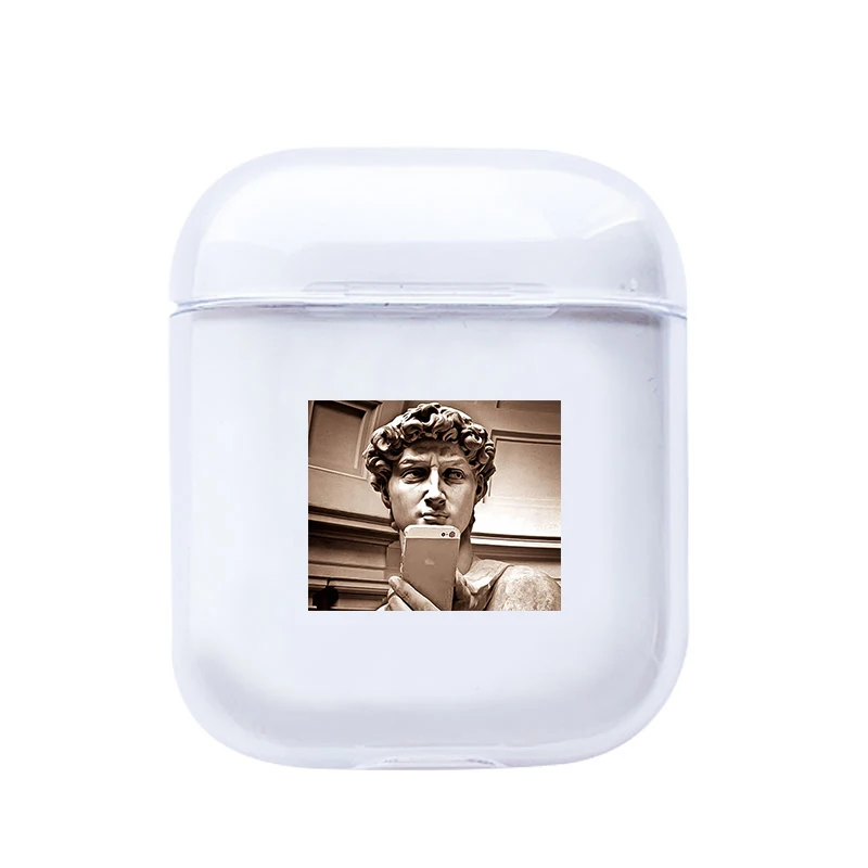 I201081 Прозрачный статуя Роскошный чехол для наушников для Airpods 1/2 мягкий чехол черный Художественный Стиль чехол для наушников s Чехол для Аксессуары для Airpods - Цвет: I201081