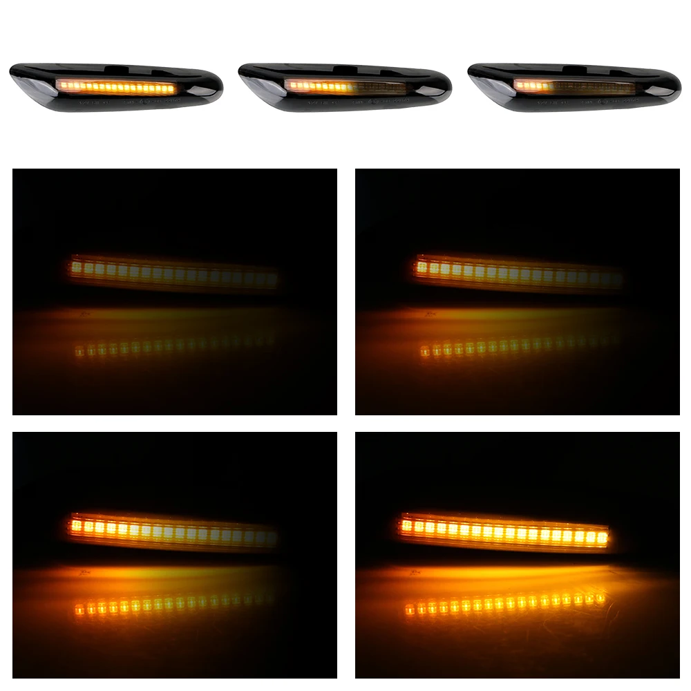 

Waterproof Turn Signals Dynamic Flowing LED Side Marker Light Blinker Lamp Smoke Lens For BMW E46 E60 E90 E91 E92 E93 X1 X3 X5