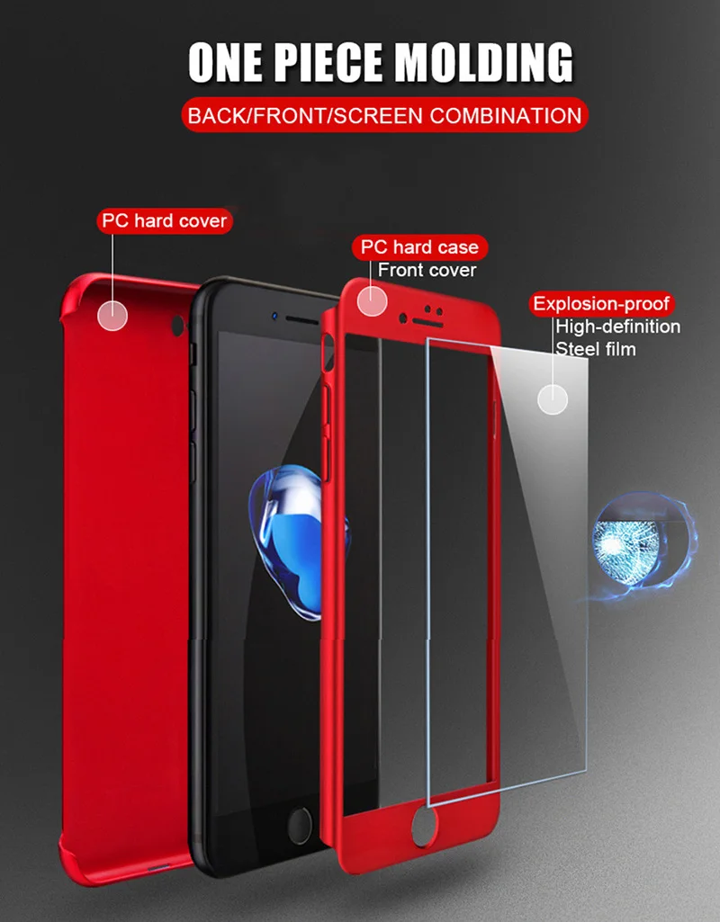 PEIPENG luxury 360 Full Protective Phone Case For iPhone X XR Xs Max 10 Ultra-thin Cover 8 7 Plus 6 6s cove | Мобильные телефоны и
