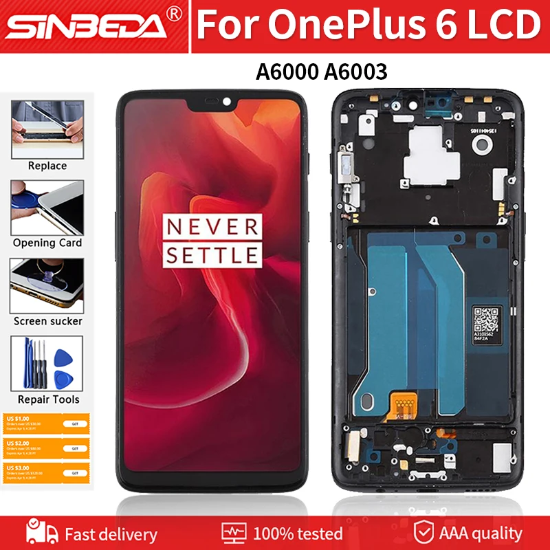 6 28 &quotAMOLED для Oneplus ЖК дисплей детская Замена с рамным экраном One Plus 1 + 6|Экраны