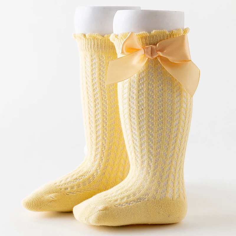Calcetines de algod&oacute;n de estilo espa&ntilde;ol para ni&ntilde;os y ni&ntilde;as, medias largas hasta la rodilla, caladas, suaves-2