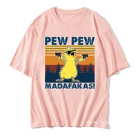 funny duck with gun pink t shirt women pew pew madafakas cartoon print female t shirt harajuku kawaii clothes tshirt tops