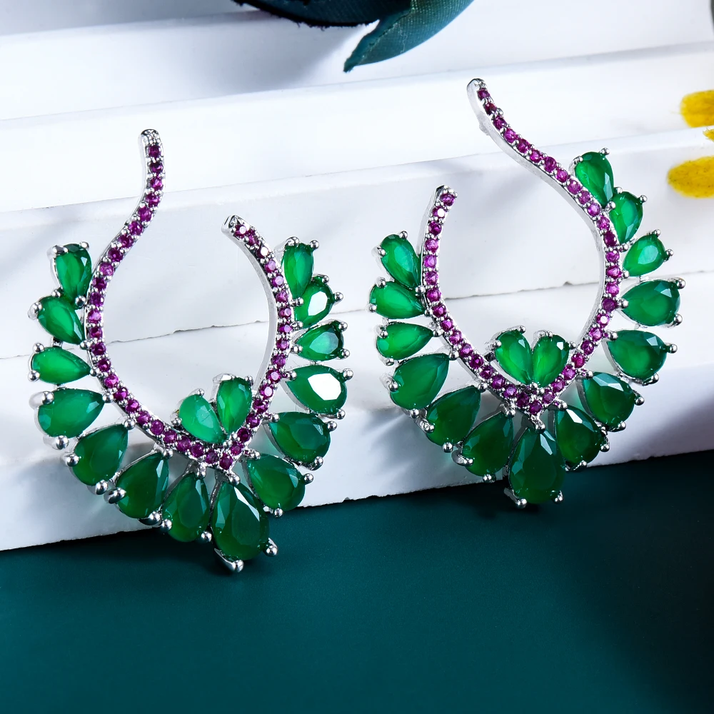 

Kellybola Luxury Noble High Quality Stud Earrings For Women Girls Shiny Cubic Zirconia Nice Gift Mother Daily Accessories