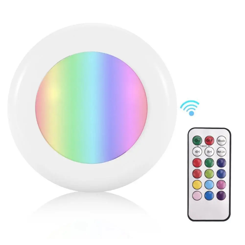 

Новый беспроводной RGB Ночной светильник с дистанционным управлением, 16 цветов, меняющий сенсорный датчик, светодиодный светильник для комн...