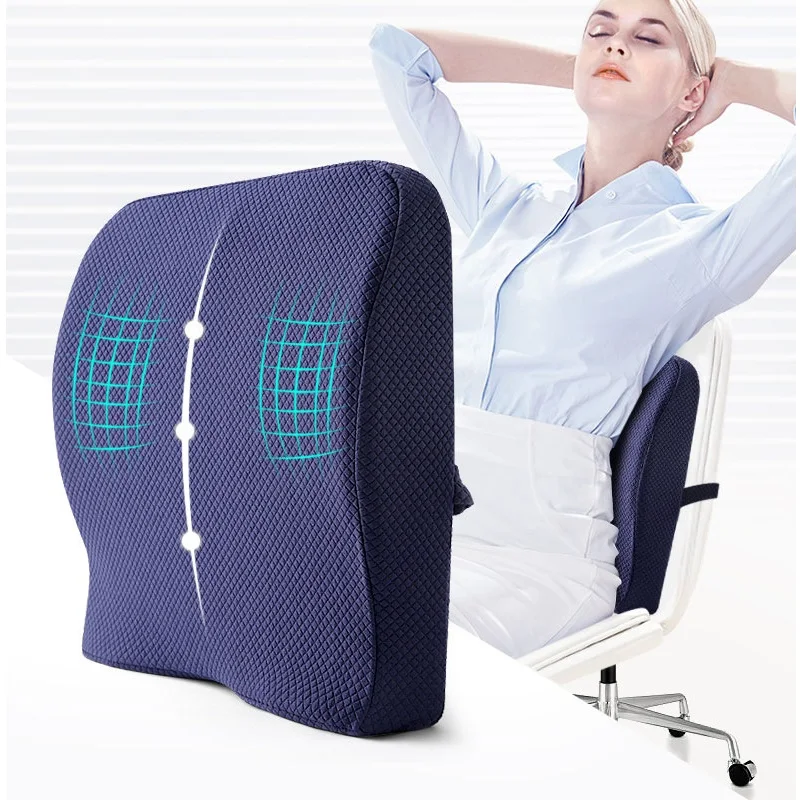 Ортопедическая подушка для кресла поддержка поясницы спинки хлопок офисного