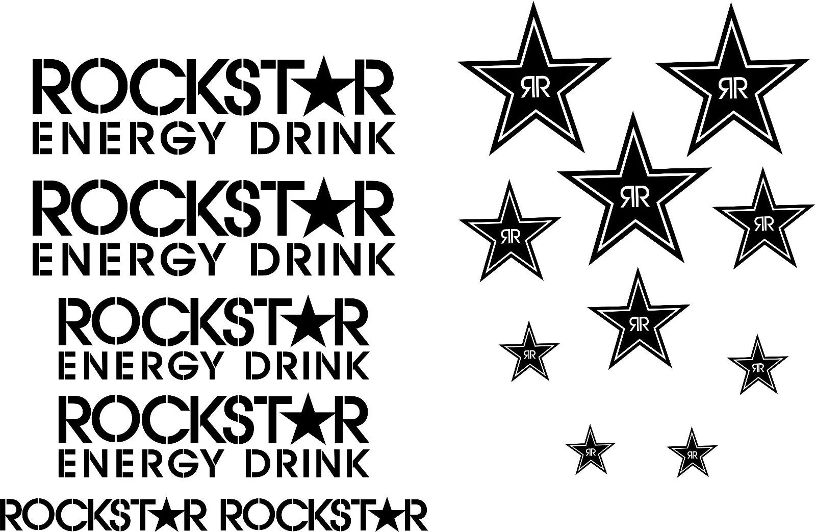 Для 1 набора Rockstar Energy Cut Виниловая наклейка лист # SK 041 Стайлинг