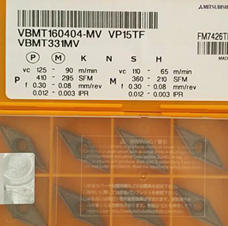 

Japan Mitsubishi CNC Blade VBMT160404-MV VBMT160408-MV VP15TF Special