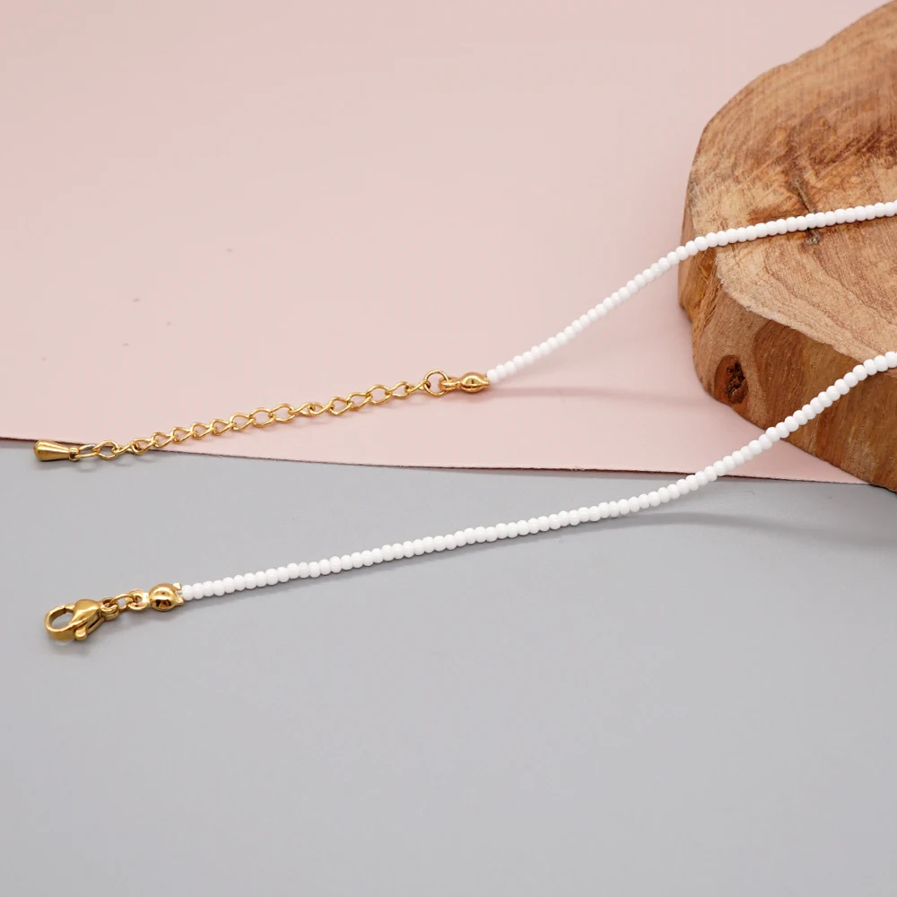 Ожерелье Go2BoHo с белыми бусинами для женщин модные ювелирные изделия ожерелья от