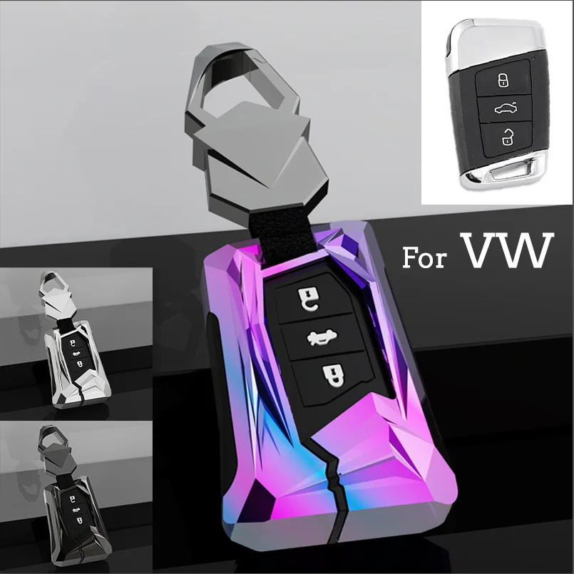 

Zinc Alloy Remote Key Fob Cover Case Holder Fit for VW Volkswagen Magotan Skoda