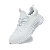 summer mens running sneakers black white lightweight fly woven men sport shoes comfortable breathable mesh mens casual shoes