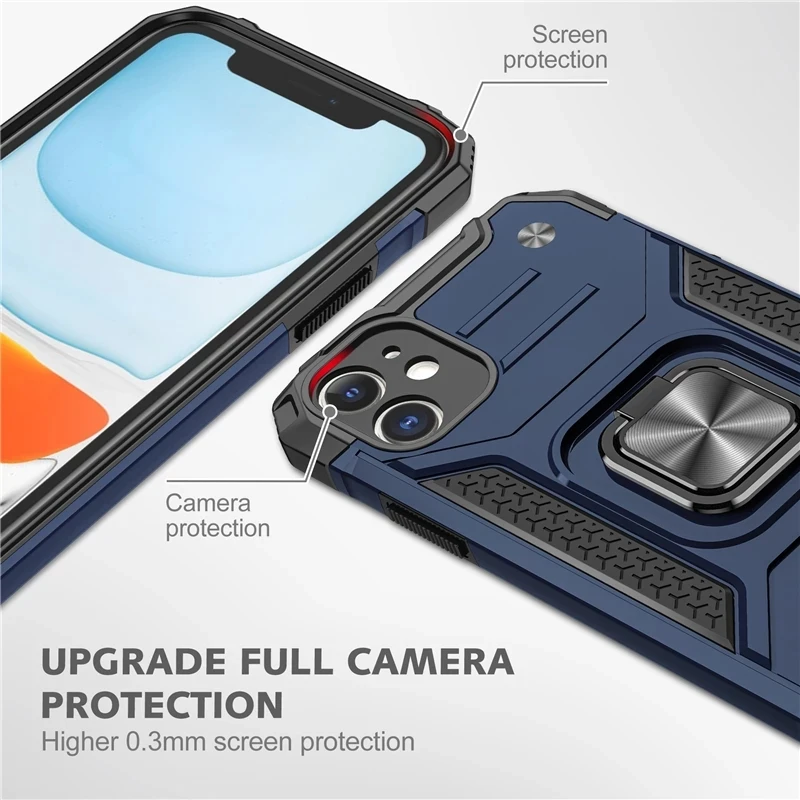 

Magnetic Metal Finger Ring Holder Case For iPhone 12 11 Pro Max 12Mini 12Pro 11Pro XSMax XR XS 8 7 6 6s Plus SE2020 Back Cover