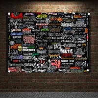 metal music stickers rock band poster four holes banners wall flags tapestry cloth art bar cafe hotel theme background decor 7