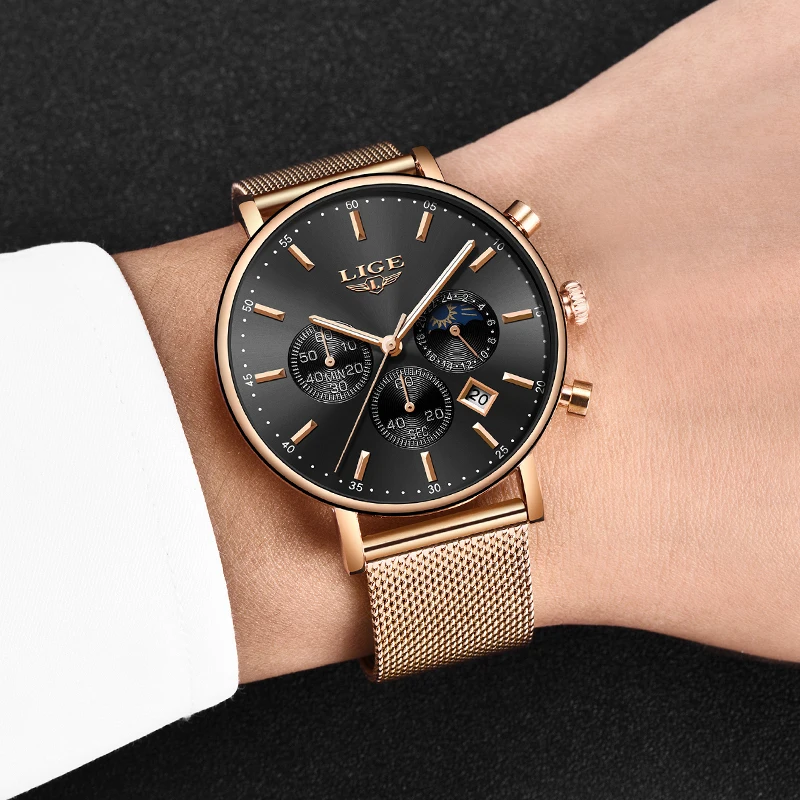 LIGE Роскошные Брендовые Часы Reloj Mujer подарок на день Святого Валентина женские деловые кварцевые Топ женские часы для девочек Relogio Feminino