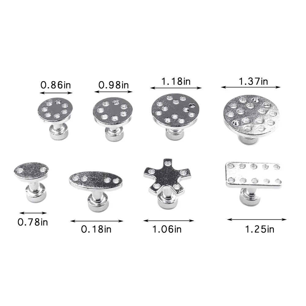 

8 Pcs Aluminum Car Dent Puller Bodywork Panel Gasket Sucker Glue Car Tabs Paintless Dent Removal Repair Tools